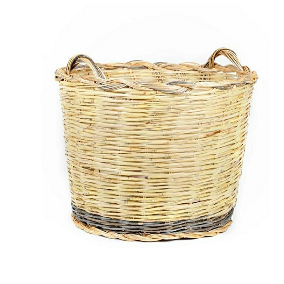 Natural Large Basket With Handles_mani home decor_front side 