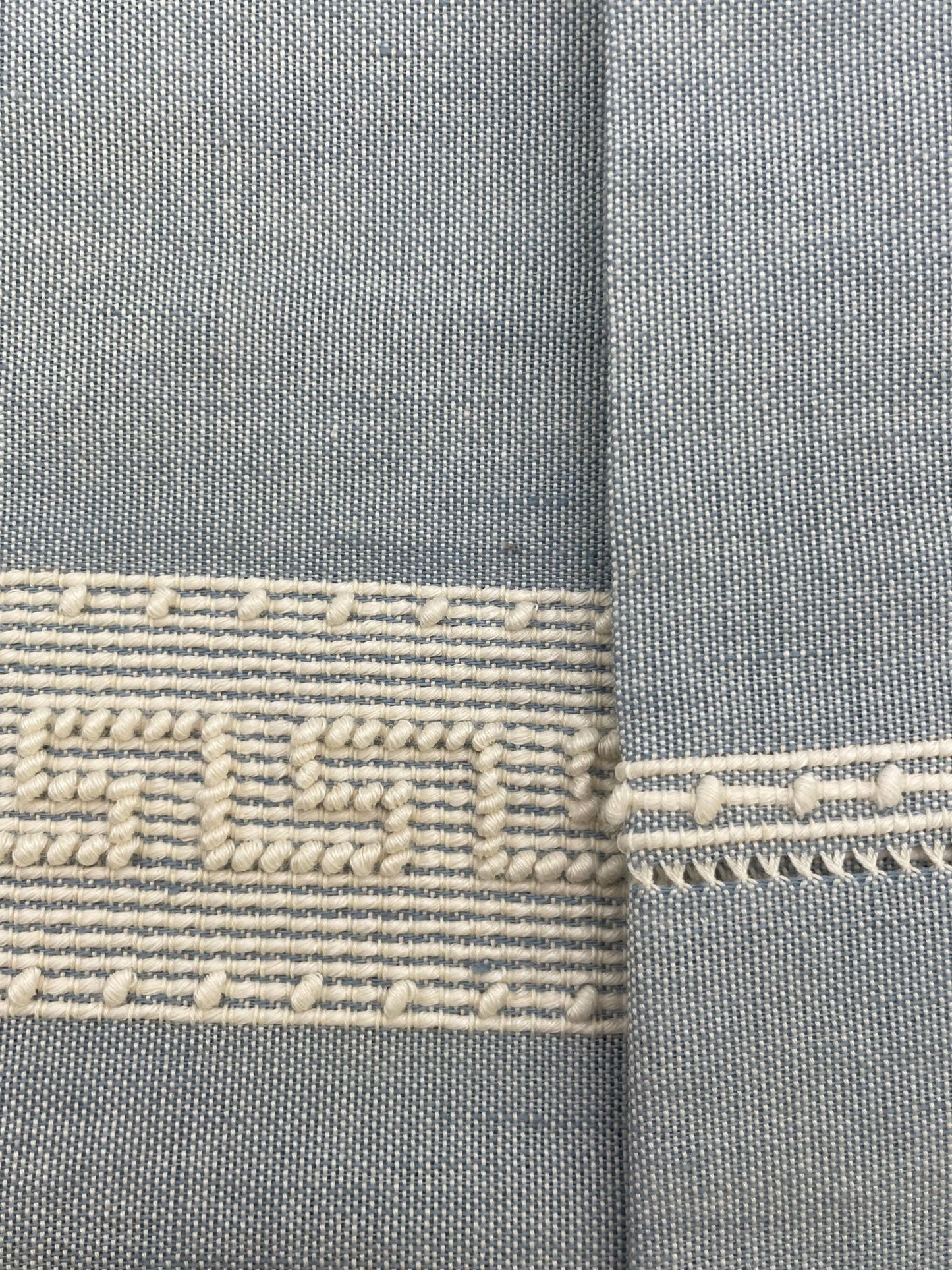 Handwoven Blue Linen Towels Set of 2_Mani Home Decor_Stitch details