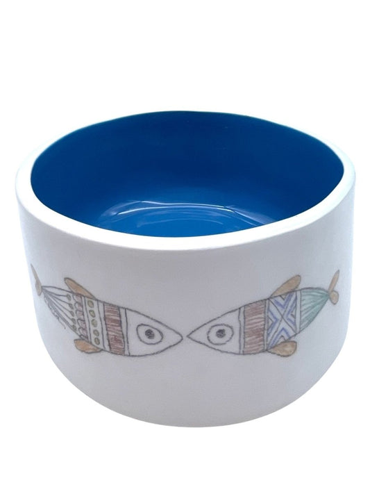 Ceramic Pet Water Bowl with Fish - Mani Home decor