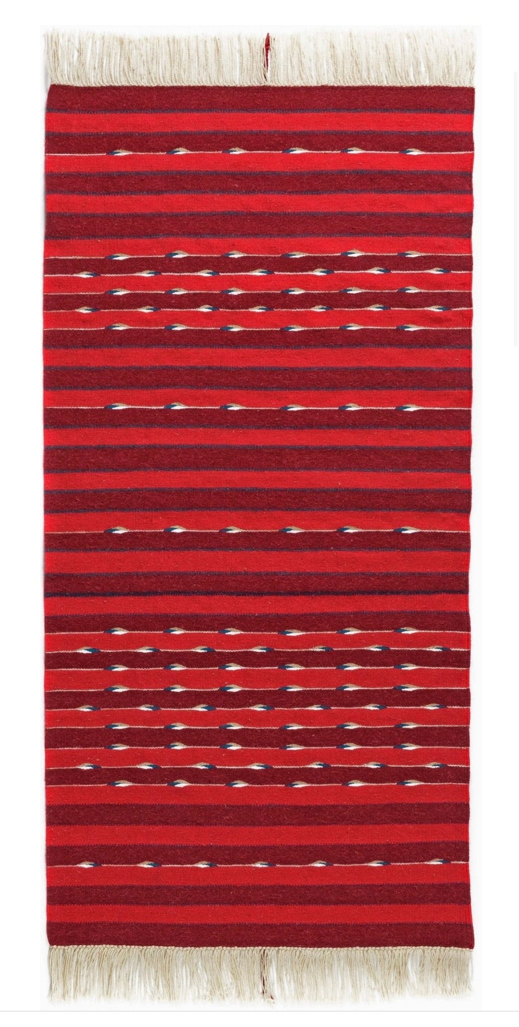 Handwoven Geometric Red Rug_Mani Home Decor_front side