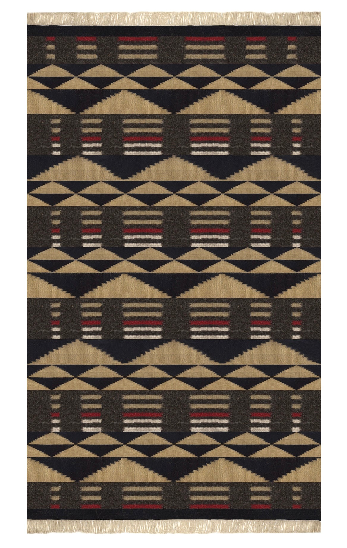 Geometric Triangles Wool Rug_Mani Home decor_front side