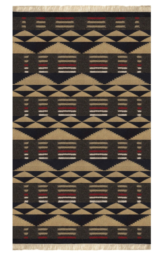 Geometric Triangles Wool Rug_Mani Home decor_front side