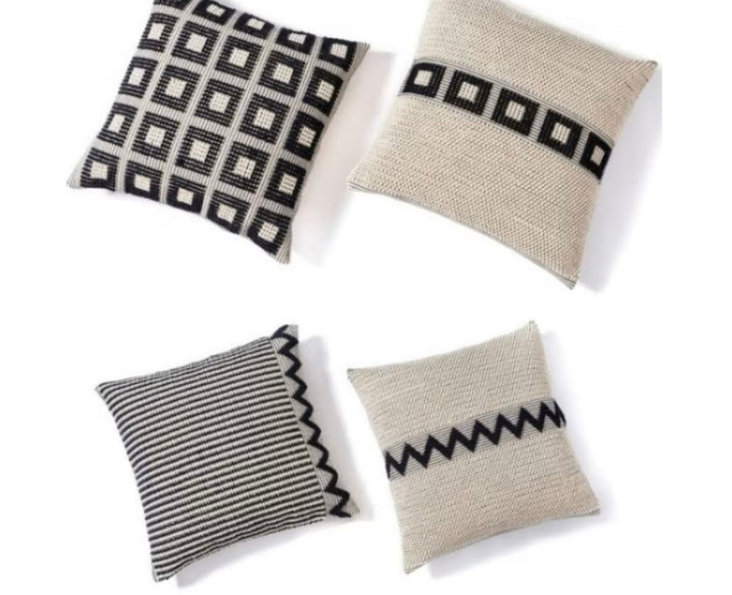 Luxe Zig Zag Textural Throw Pillow_Mani Home decor_set of 4