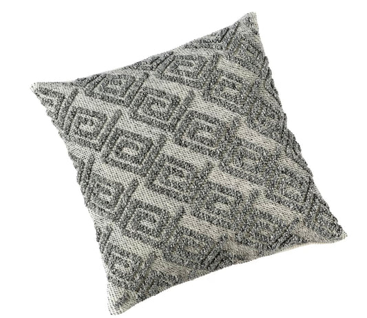 Melange Ecru-Grey Throw Pillow_Mani Home Decor_front side 