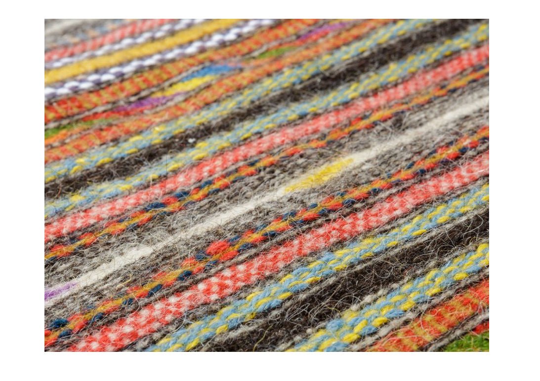 Handwoven Rainbow Striped Rug_Mani home decor_details 