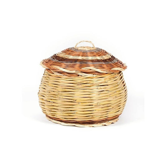 Handwoven Storage Basket with Lid_Mani Home decor_front side