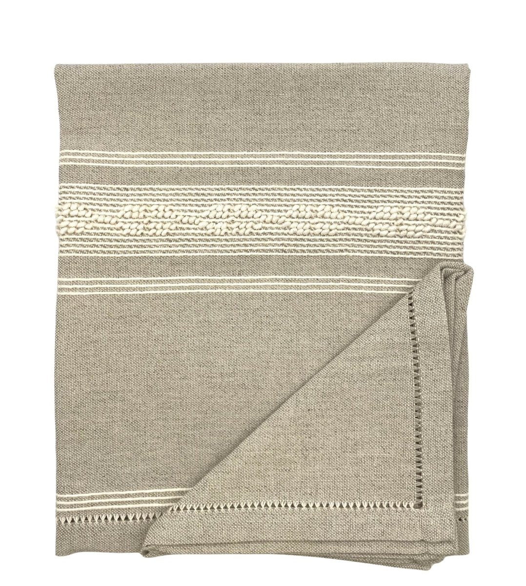 Taupe Linen Placemat With Cocktail Napkin - Mani Home decor