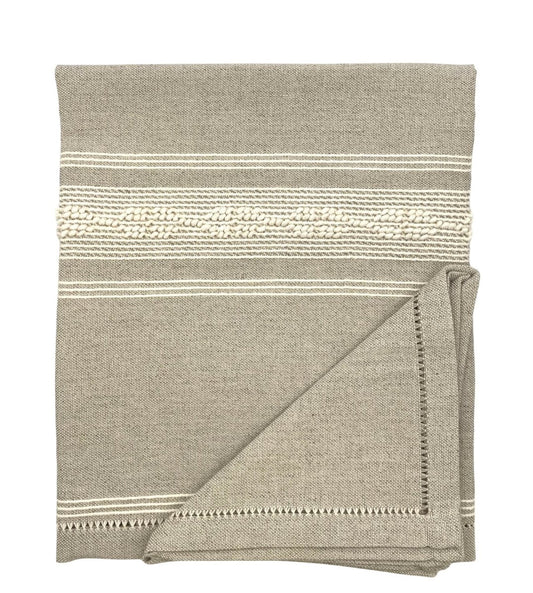 Taupe Linen Placemat With Cocktail Napkin - Mani Home decor