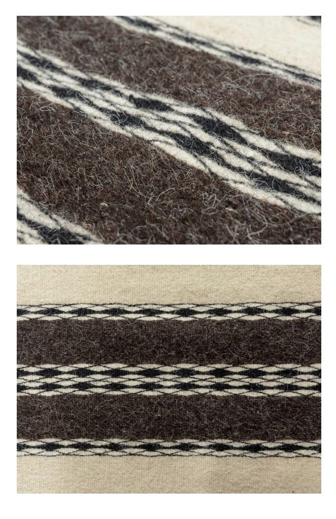 The Leeches Striped black and white Rug_Mani Home decor_close up details