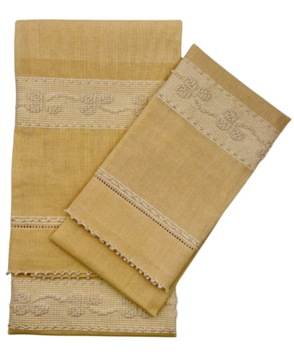 Yellow Linen Towels Set of 2 - Mani Home decor